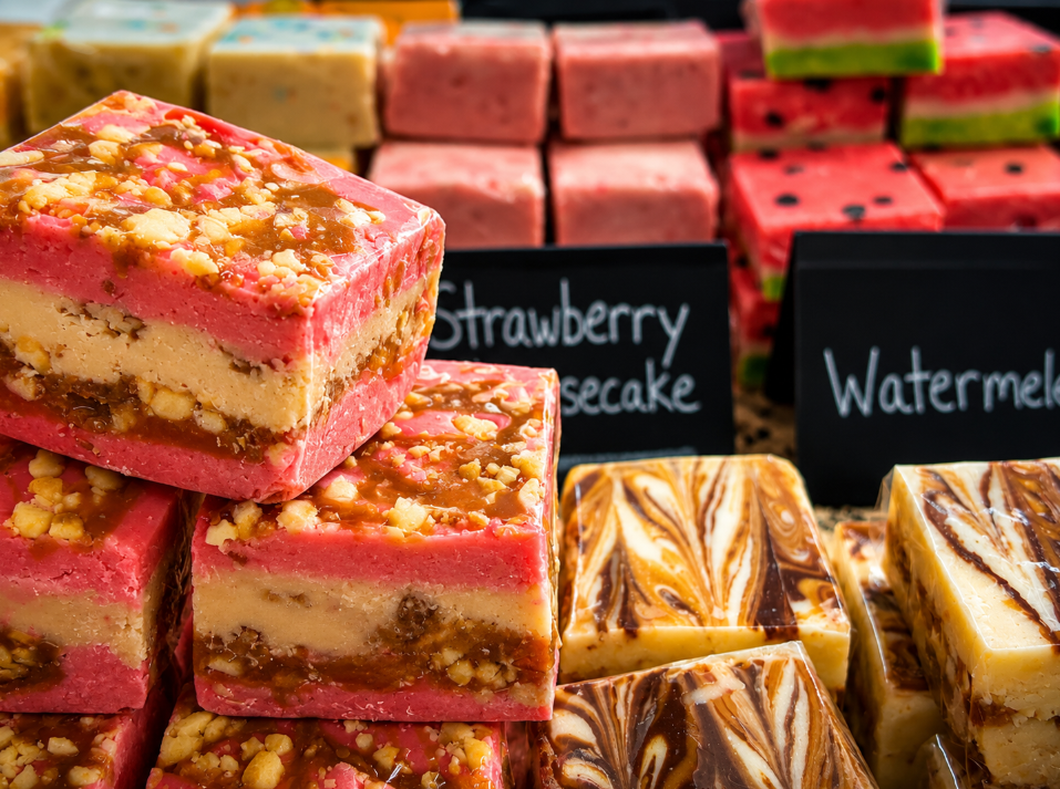 fudge at Morther Road Fudge Shop inside Pink Elephant Antique Mall Livingston Illinois on Route 66