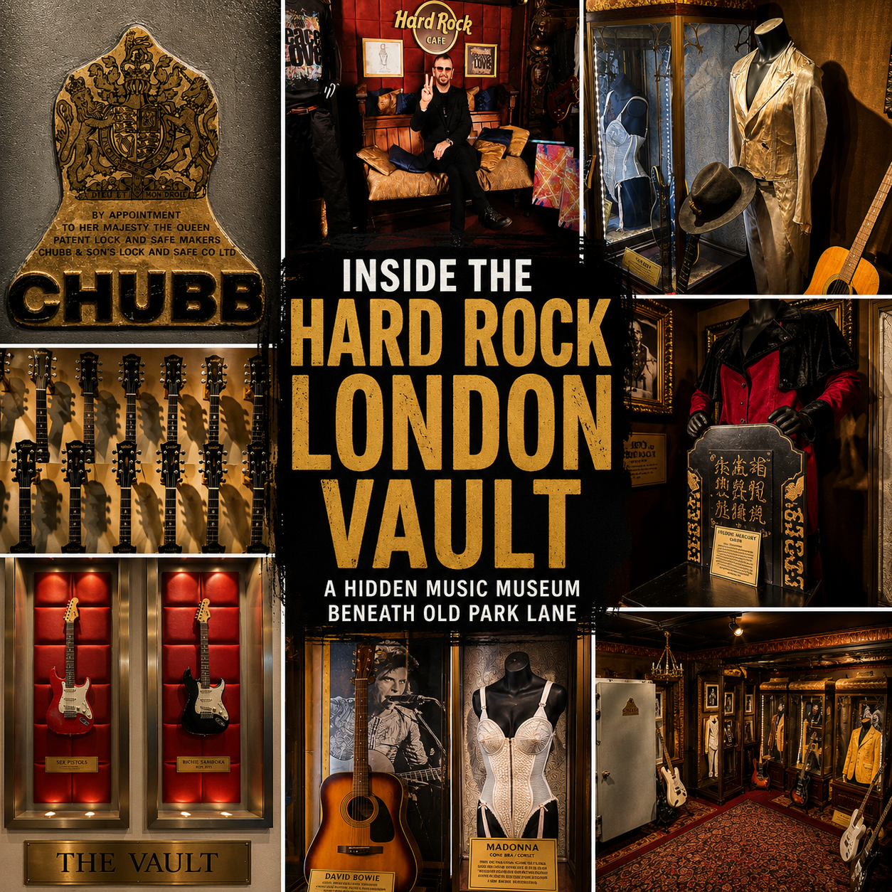 Inside the music vault at Hard Rock Cafe London