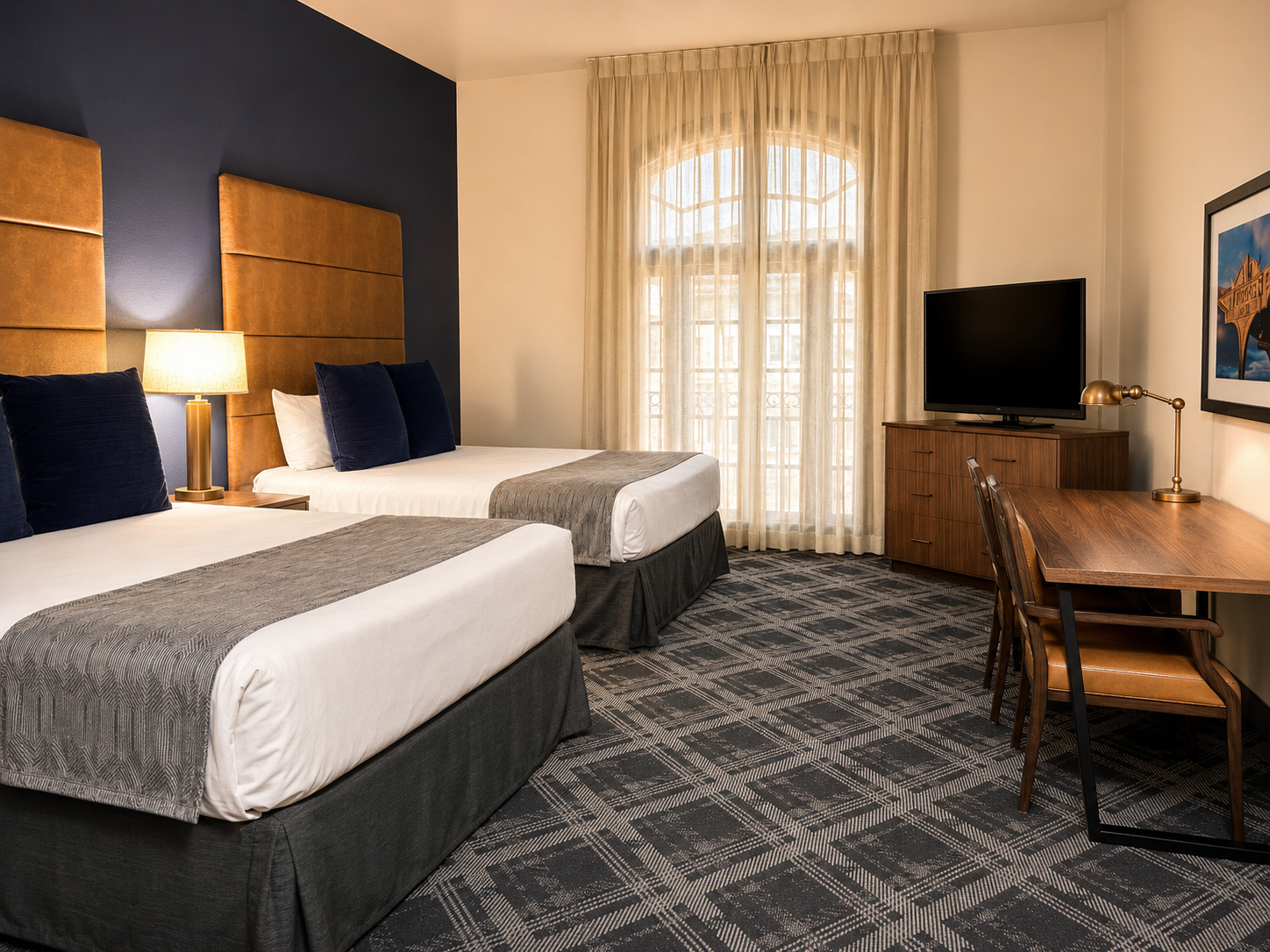 Guest room at the historic Hotel at Old Town in Wichita