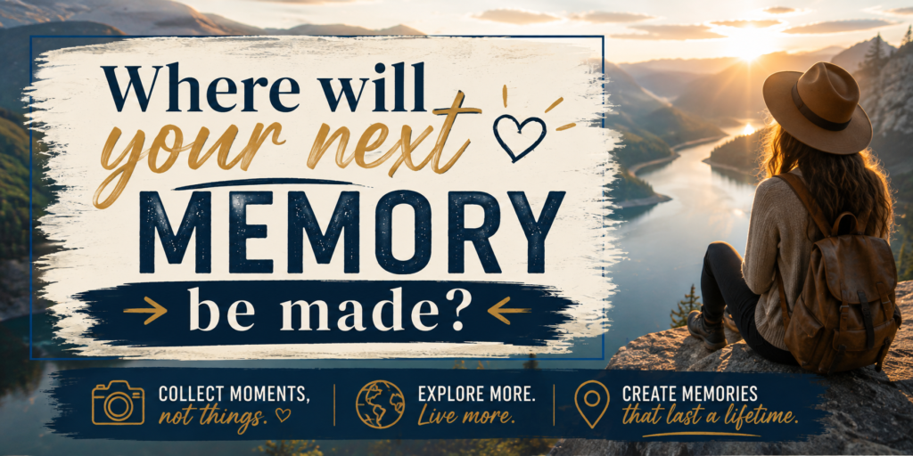 Call to action banner. Where will your next memory be made?