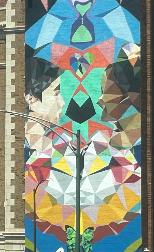 Mural of Hope on the side of Loretto Hospital in Chicago's Austin neighborhood